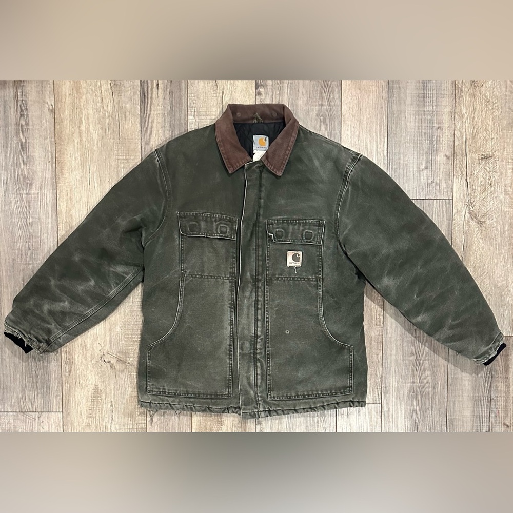 Rare Vintage Carhartt Men's XL Patina Moss Green Arctic Quilted Jacket 🔥$175